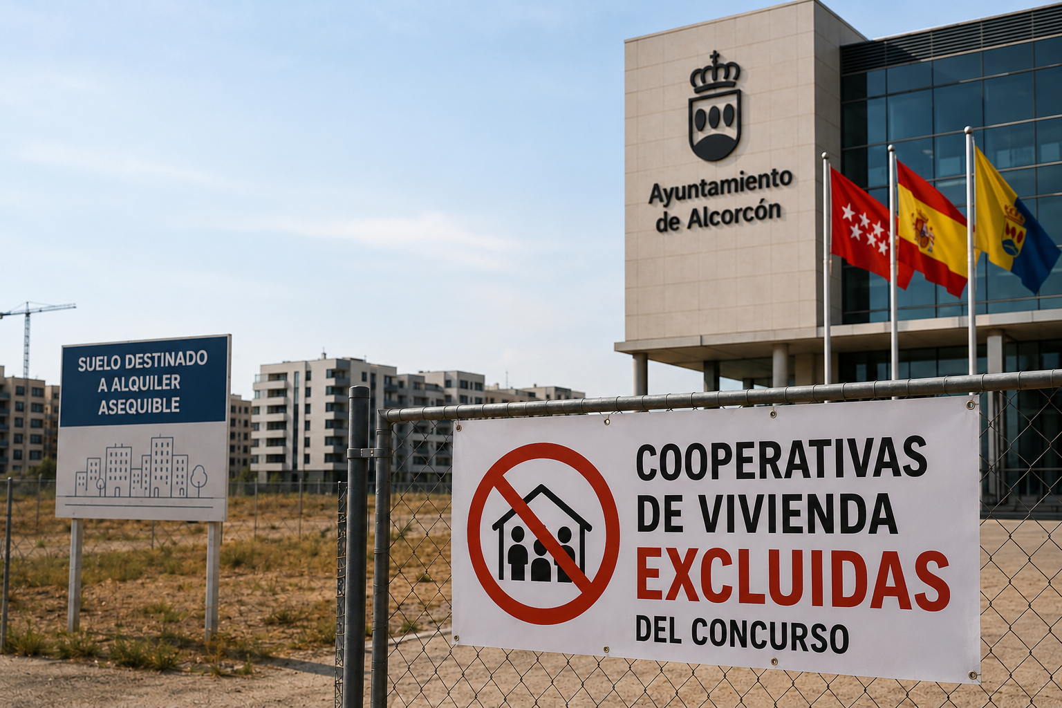 El Ayuntamiento de Alcorcón excluye a las cooperativas de vivienda del concurso para la concesión de suelo destinado a alquiler asequible